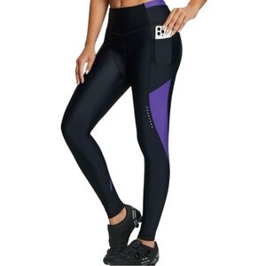 NWT Baleaf Black and Purple Biking Tights with Padding Size Medium